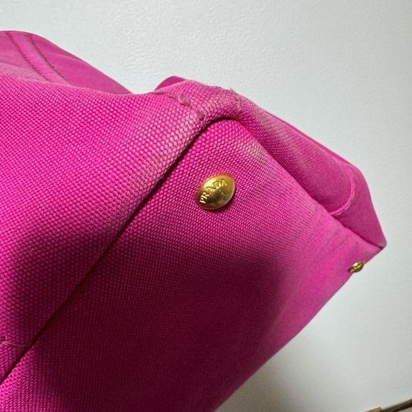 Prada Canapa Pink Extra Large Tote Bag Authentic - Picture 9 of 14